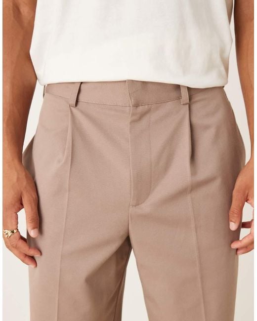 Pantalones Tapered Marrones Extragrandes De ASOS de hombre de color Natural