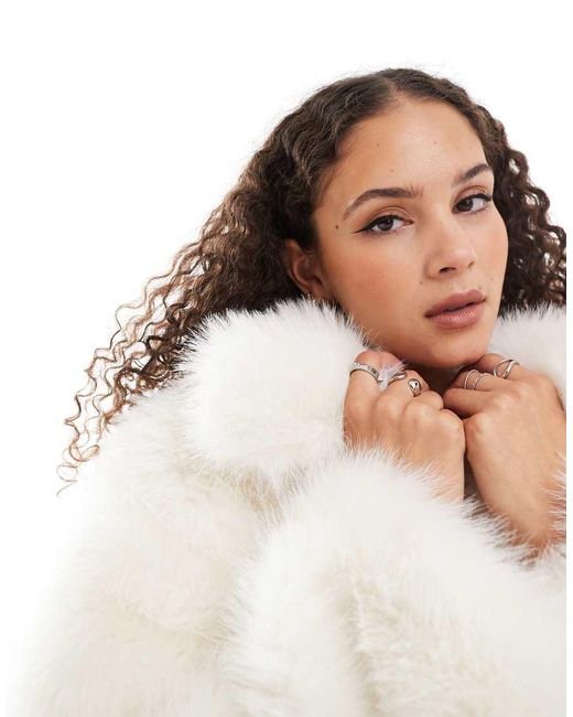 Urbancode White Monster Faux Fur Maxi Coat