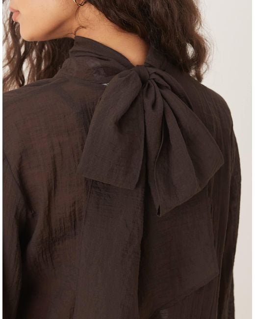 Mango Brown – halbtransparente bluse