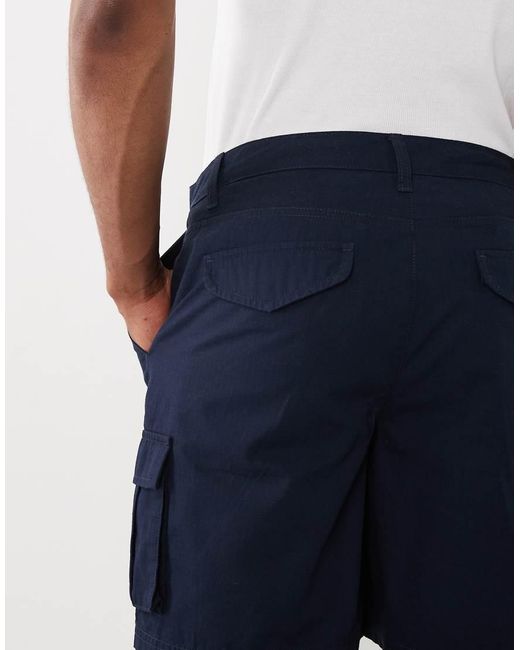 ASOS White Wide Leg Shorter Length Cargo Shorts for men