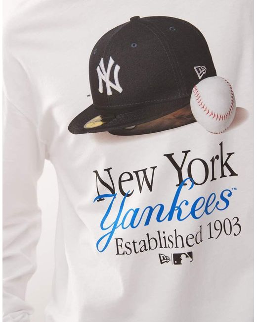 KTZ Natural Ny Yankees Long Sleeve Motif T-Shirt