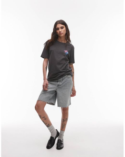 Tommy Hilfiger Gray Neon Logo Relaxed T-shirt