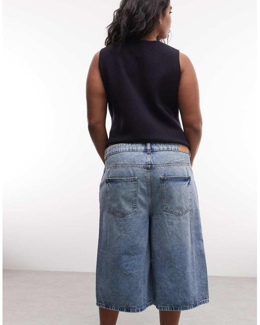 Noisy May Blue Mid Waist Bermuda Short
