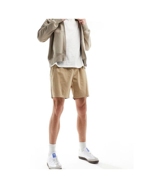 Gant Natural Drawstring Logo Stretch Cotton Shorts for men