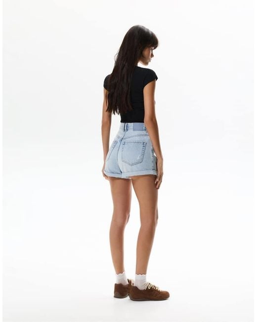 Pull&Bear Red Mom Denim Shorts