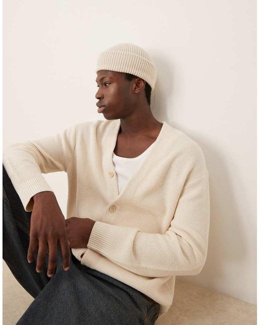 Abercrombie & Fitch Natural Cropped Preppy Cardigan for men