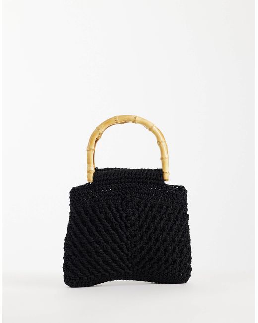 Mango Black – gestrickte handtasche