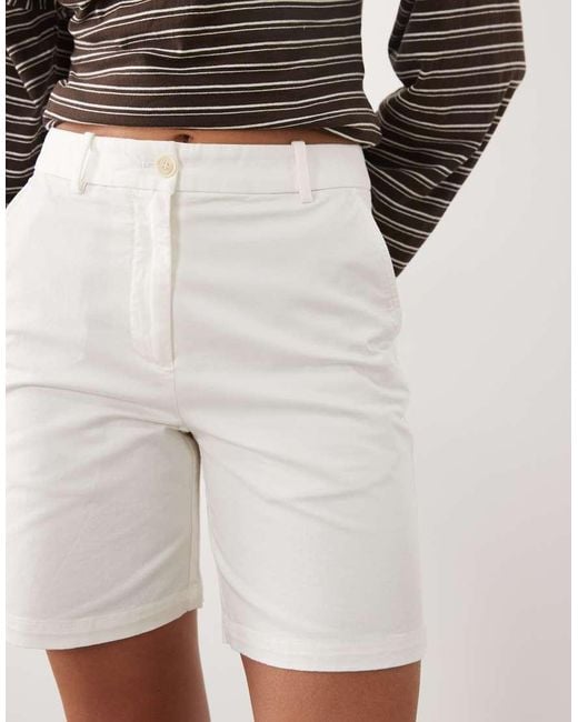 Gant White High Waist Mom Shorts