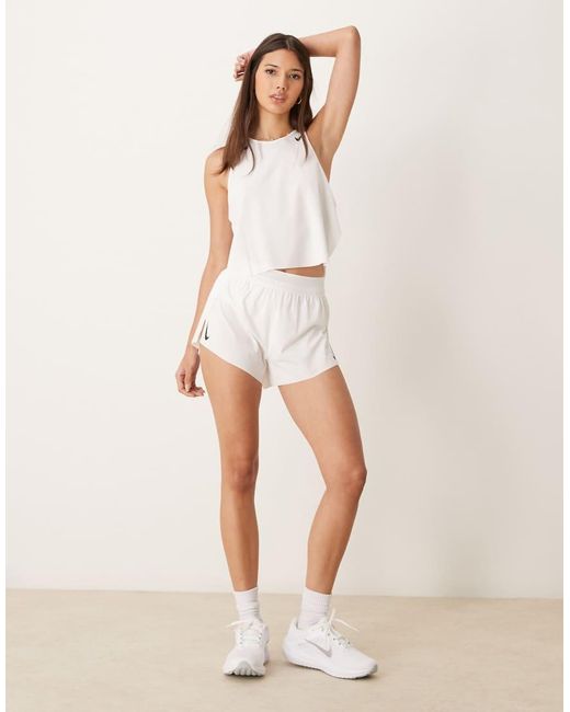 Nike Natural Aeroswift Dri-fit Plisse Mid Rise Shorts