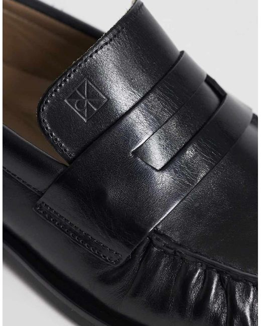 Calvin Klein Blue Real Leather Loafers for men