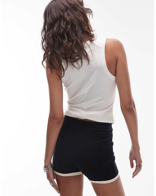TOPSHOP White Co Ord Contrast Frill Edge Shorts