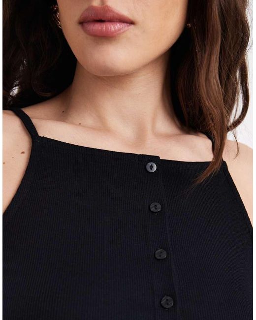 New Look White Button Through Strappy Top