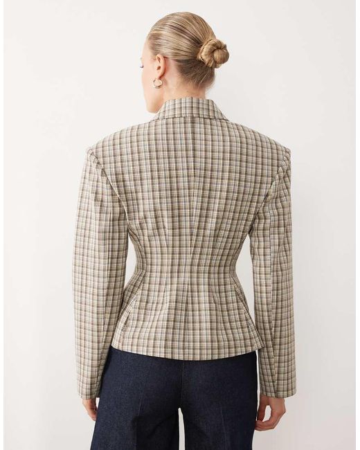 ASOS Natural Tailored Cinch Waist Zip Through Jacket