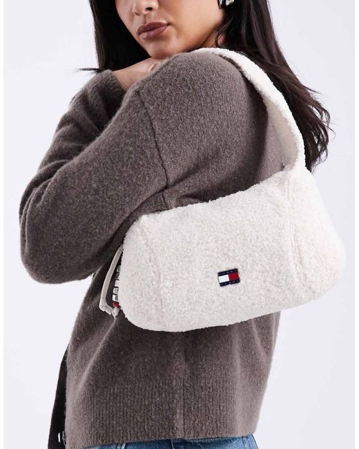 Tommy Hilfiger Gray Flag Logo Shoulder Bag