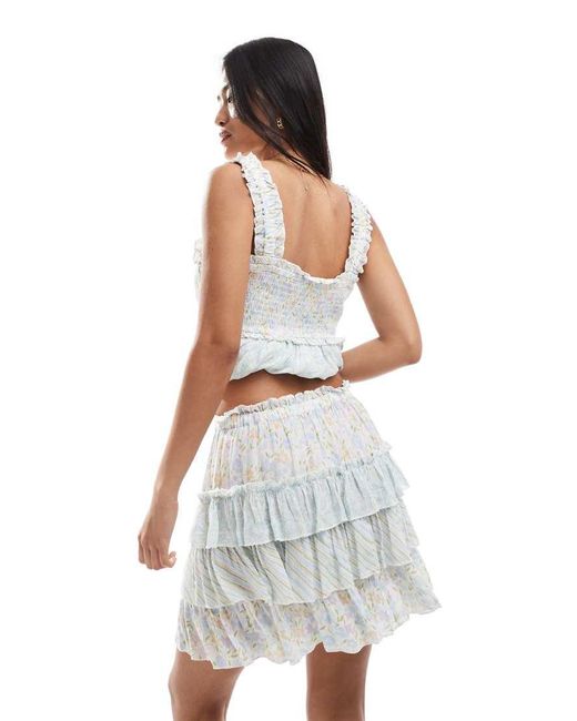 Miss Selfridge White Tiered Mini Skirt