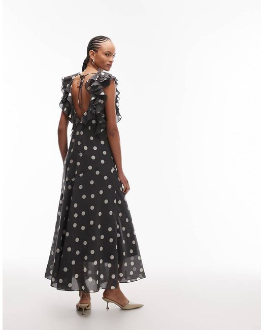 & Other Stories White Maxi Dress With Ruffle Edging And Low Back