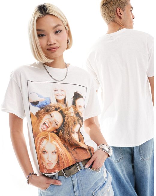 Reclaimed (vintage) White Unisex Spice Girls Licensed T-shirt