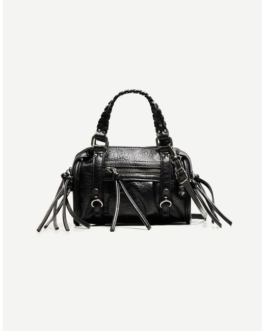 Bershka Black Mini Bowling Bag