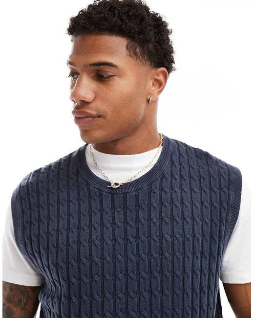 Top Senza Maniche Comodo di ASOS in Blue da Uomo