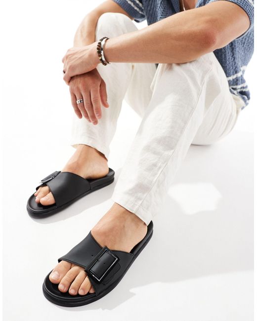 Truffle Collection White Single Buckle Sandals for men