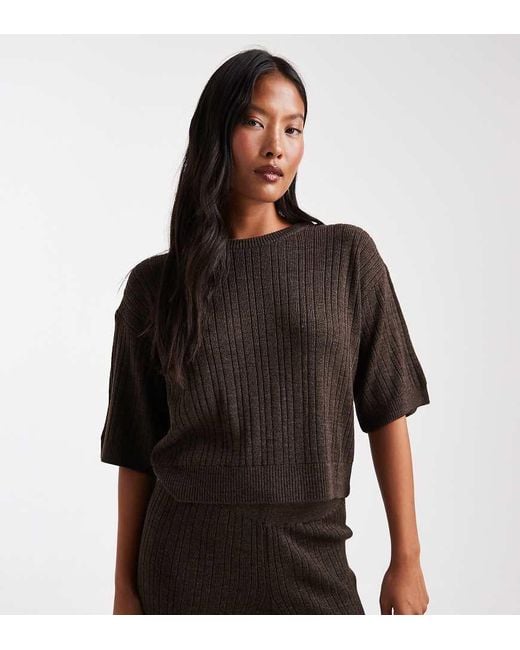 Only Petite Black Knitted Top Co-Ord