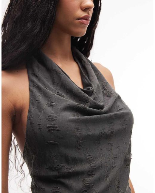 Weekday Natural Drape Halter Mini Dress