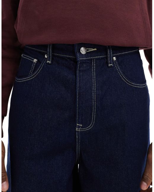 ASOS Blue Longer Length Denim Jort for men