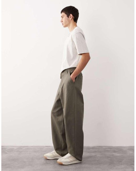 ASOS COLLECTIVE Gray Tapered Barrel Trouser for men