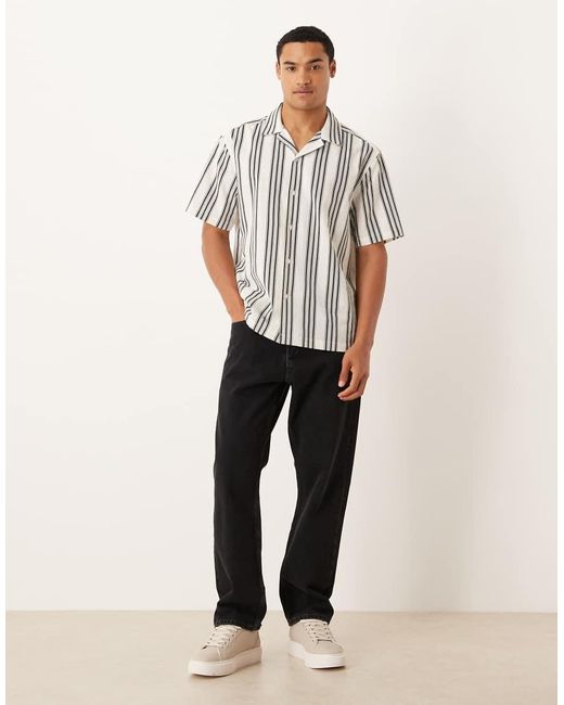 ASOS Ruimvallend Gestreept Overhemd Met Reverskraag in het Multicolor voor heren
