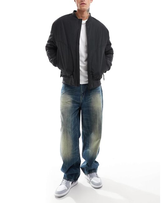 Threadbare Black Showerproof Bomber Jacket for men