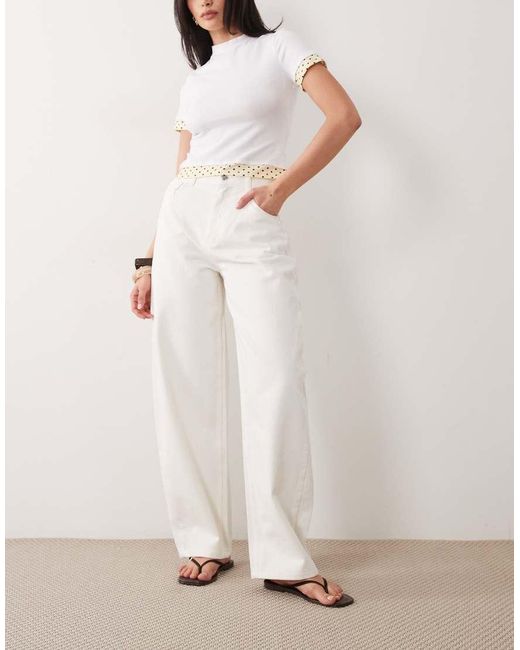 Miss Selfridge Natural Barrel Leg Jean