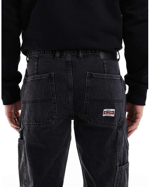 Only & Sons Black Edge Carpenter Jean for men