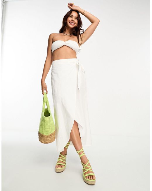 Vero Moda White Sarong Maxi Beach Skirt
