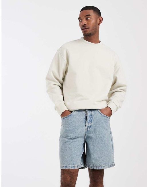 ASOS Blue Circular Design Collection Denim Jorts for men