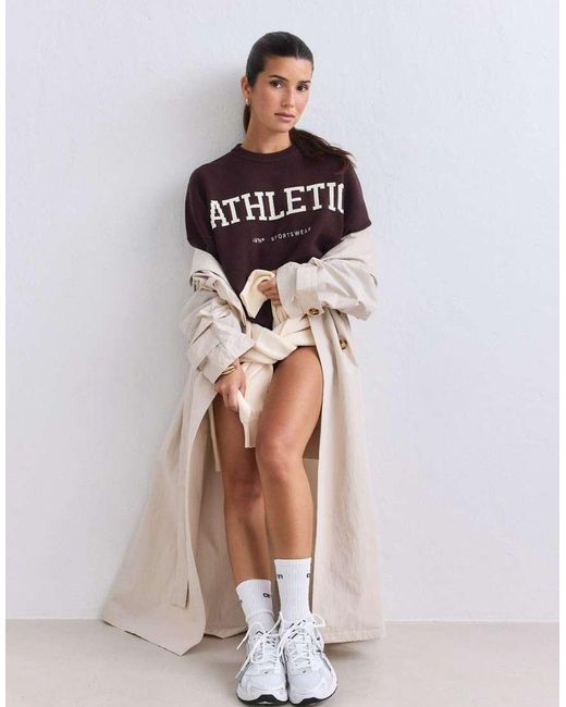 Aim'n Brown Chocolate Athletic Knit Sweatshirt