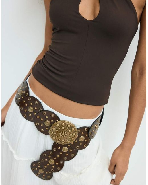 Stradivarius Brown Rondel Belt