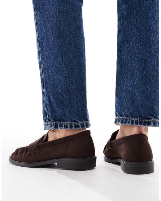 SEQWL Wide Fit Blue – hershe – loafer aus wildlederimitat