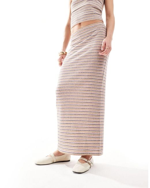 ASOS White Mid Rise Knitted Maxi Skirt Co Ord