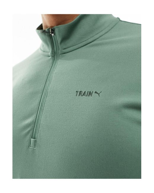 PUMA Green Training Evolve 1/4 Zip Sweatshirt for men