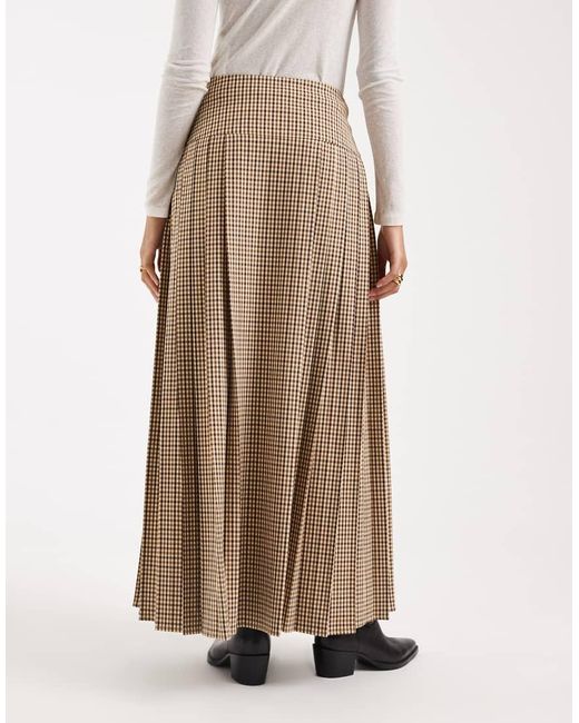 ASOS Natural Pleated Maxi Skirt