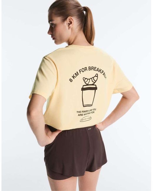 Oysho Natural Boxy Cotton Blend T-Shirt With Graphic
