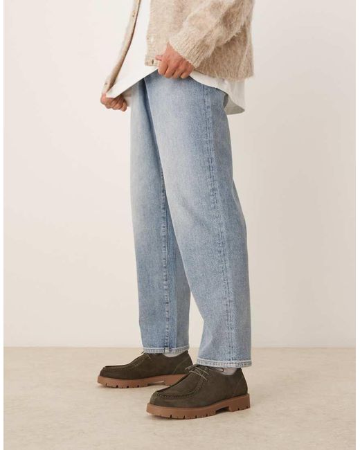 ASOS Veterschoenen Van Suède Met Mocassinnaad in het Blue voor heren
