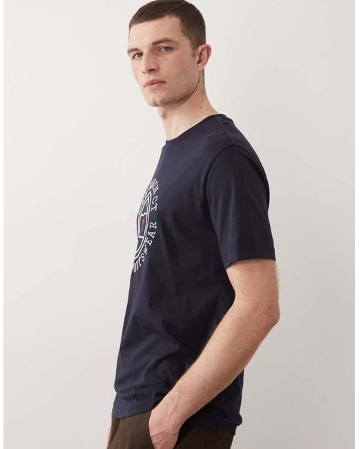 Gant Blue Sport Crest Print T-shirt for men