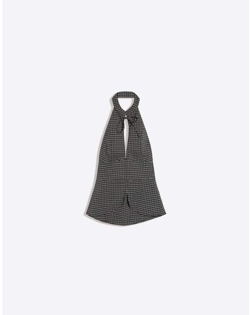 Bershka Gray Halter Neck Top