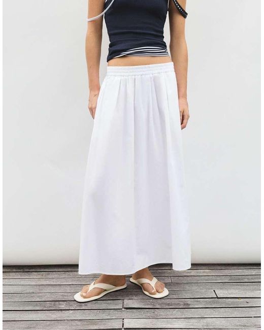 Pull&Bear White Long Cape Skirt