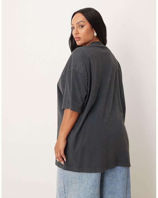 ASOS Blue Asos Design Curve Oversized T-shirt With Oasis Licence Graphic