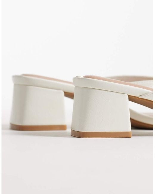 New Look White Toe Post Block Heeled Sandal