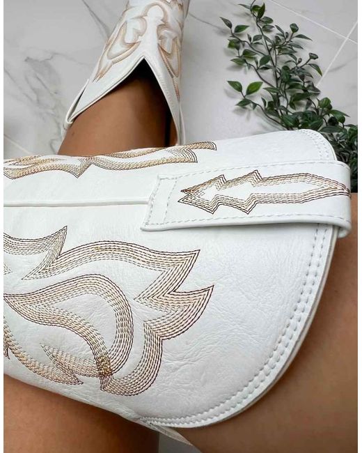 GIA STUDIOS White Cowboy Western Boots