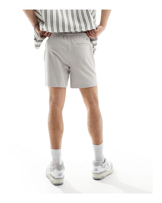 Another Influence White Textured Shorts for men