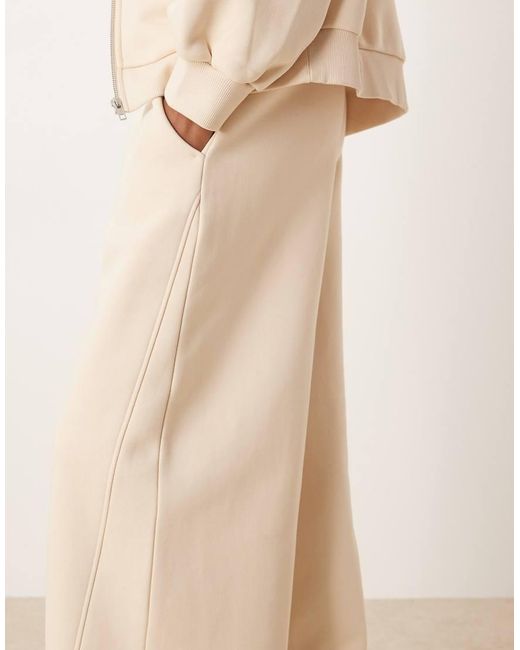 ASOS Natural Premium 500gsm Seamed Wide Leg jogger